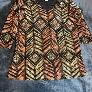 Elegant Chevron Patterned Women's Tunic